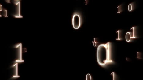 animación digital de códigos binarios flotantes