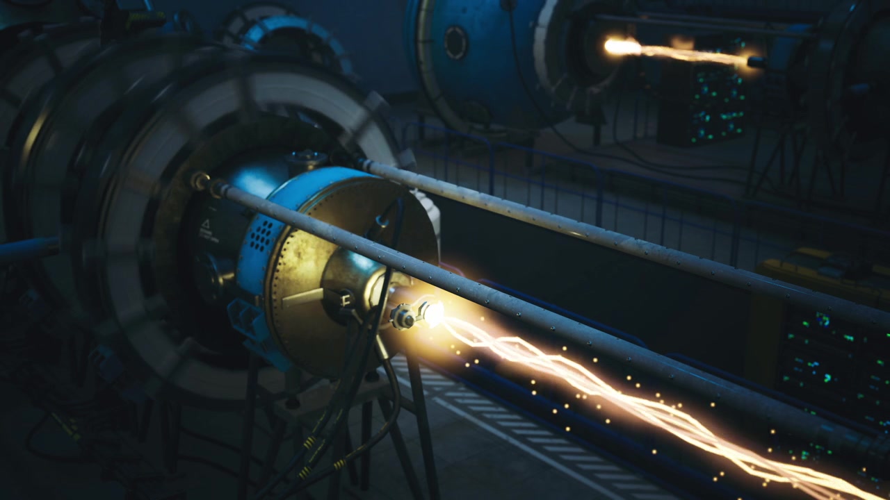 Powerful plasma display testing environment with technical equipment