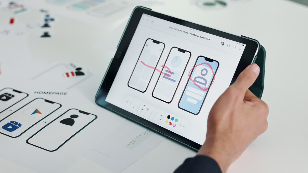 Designing Mobile App Mockups on a Tablet