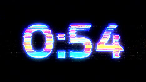 60 seconds. 4k cyber glitch countdown.