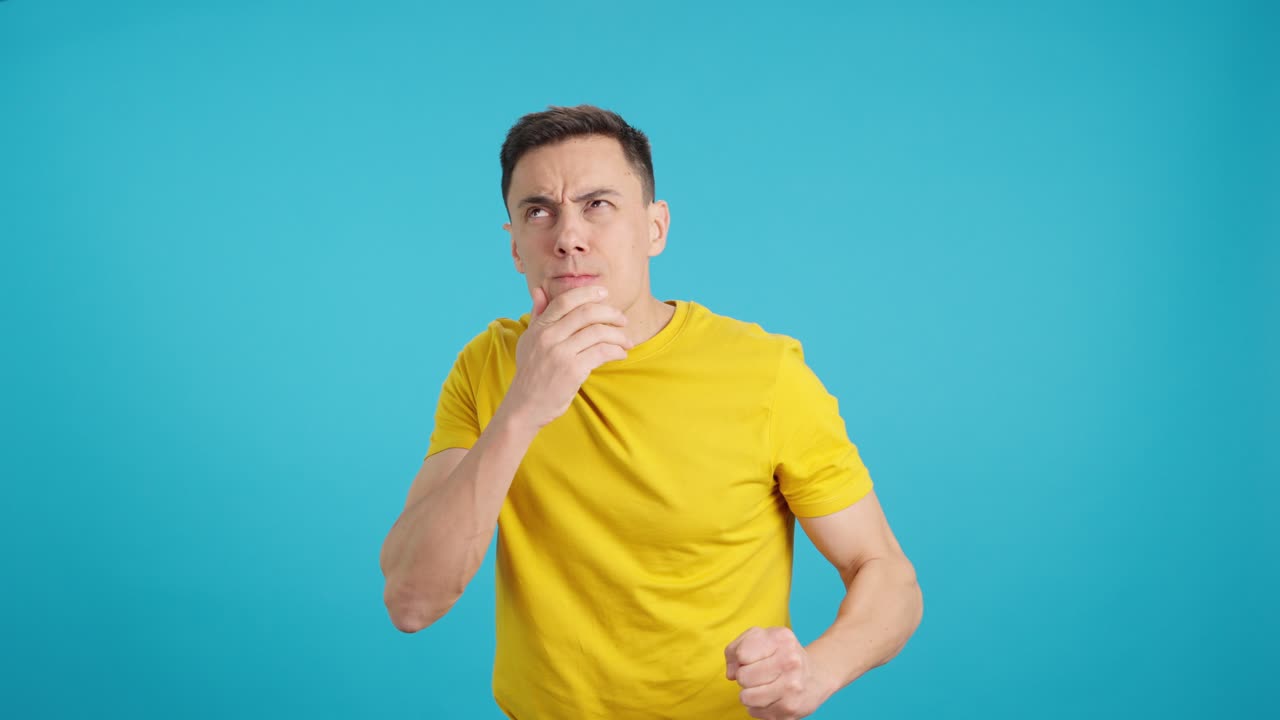 Man showing different emotions