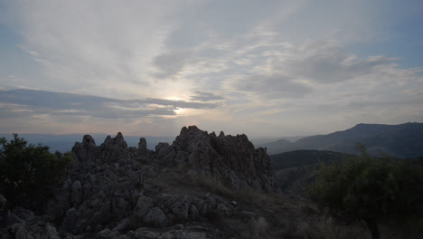 sunset at a megalithic observatory in macedonia