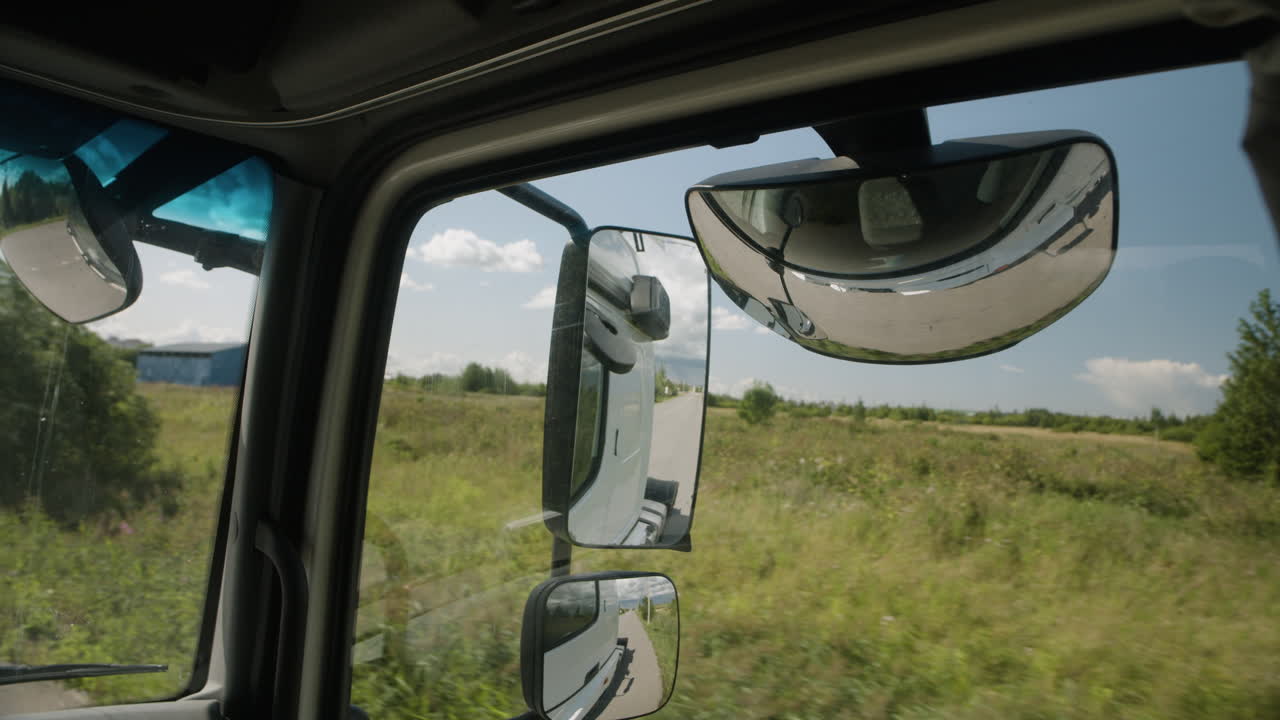 Driving a truck through the countryside