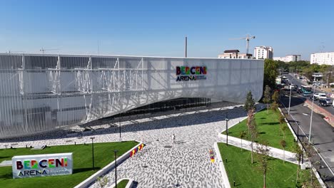 beceni arena - aerial view of modern sports hall