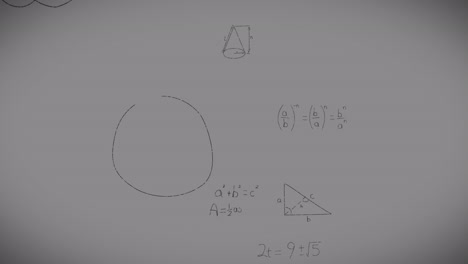 animación de fórmulas matemáticas sobre un fondo gris
