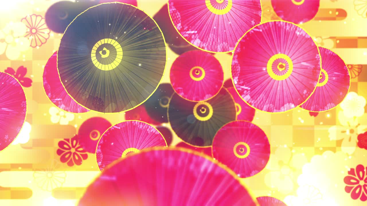 일본어 중국어 우산 살 입자 루프 애니메이션