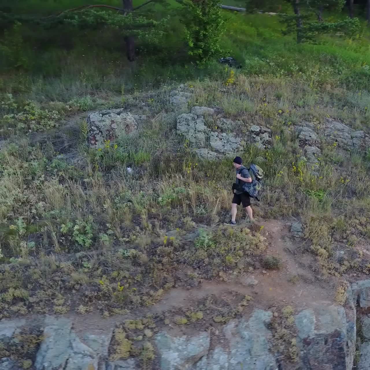 Sillouette Man On The Rock