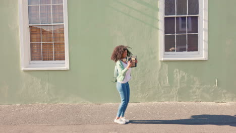 excited student woman with phone call