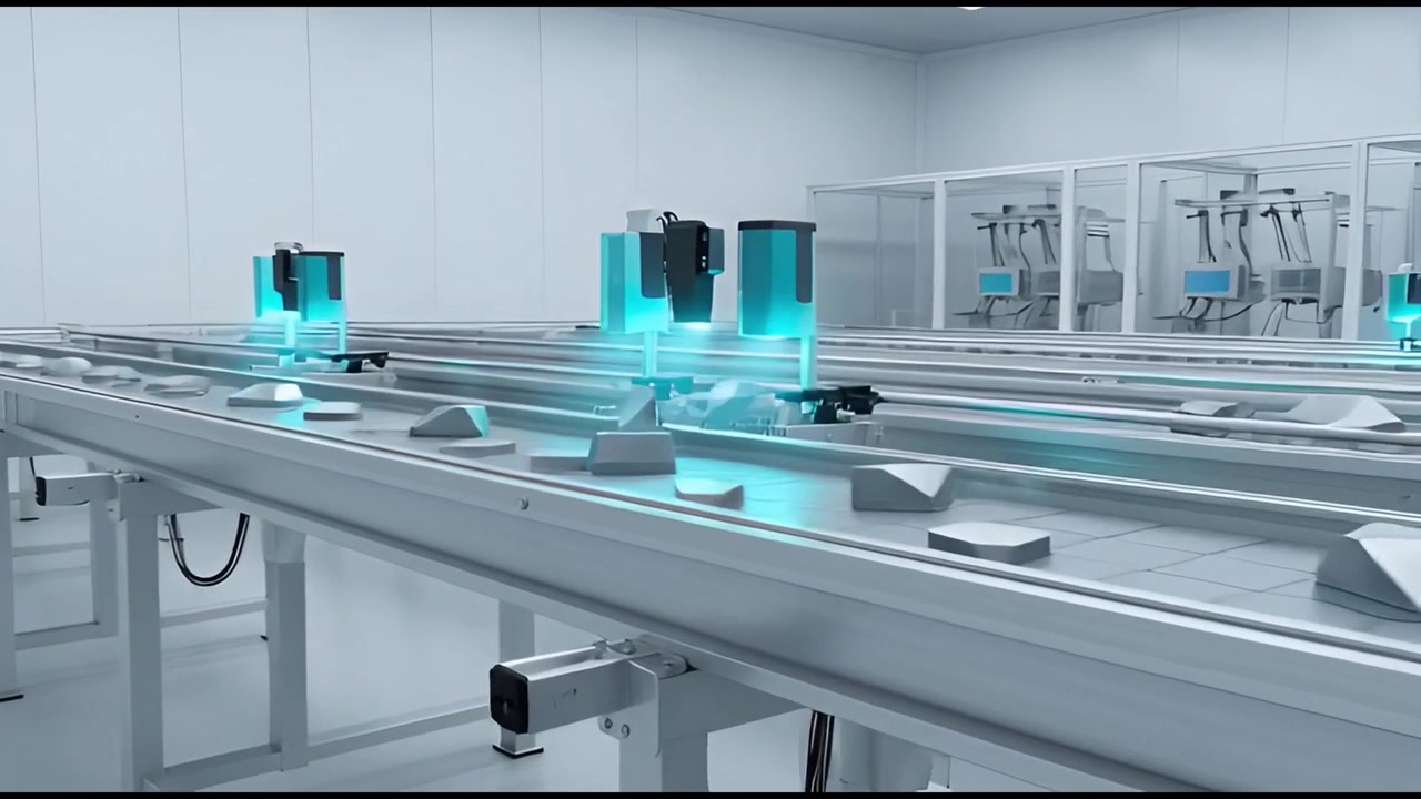 Automated Industrial Conveyor Belt System with Laser Scanning Technology