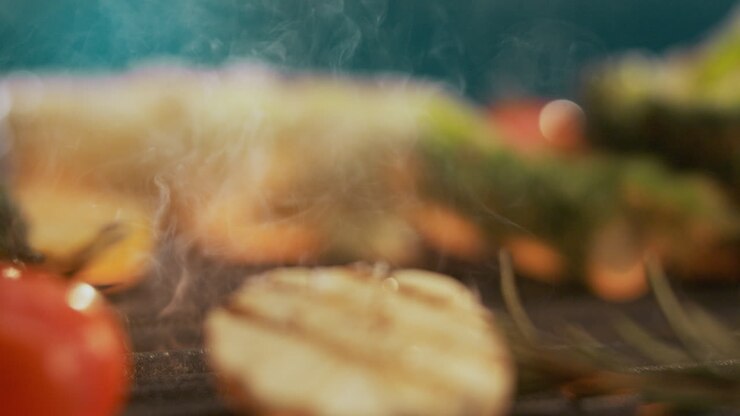 setas y verduras a la parrilla