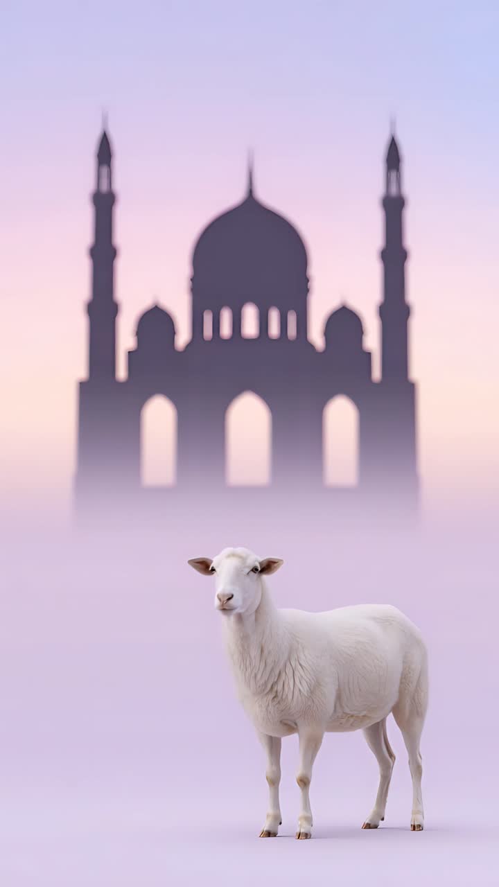 Mesquita Eid al-Adha Fundo Islâmico 4K.