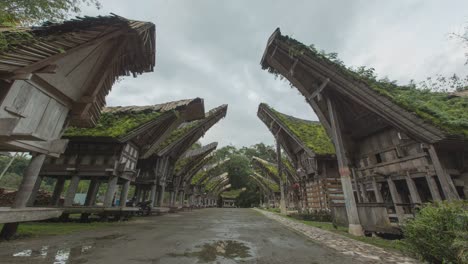 traditional indonesian houses in a village