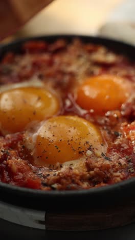 woman eating shakshuka