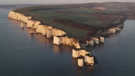 old harry rocks cliffs in dorset coast, england