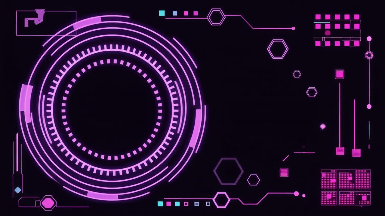 Abstract Futuristic Digital HUD Interface Animation