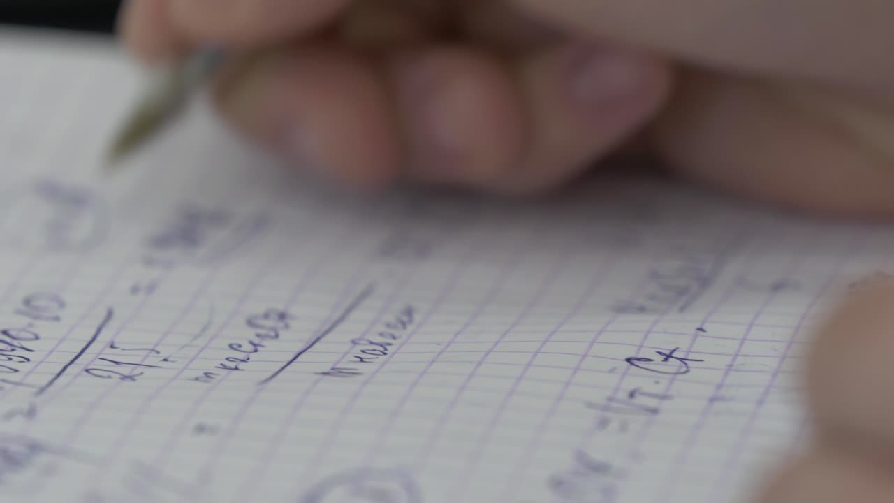 Student working on math problems