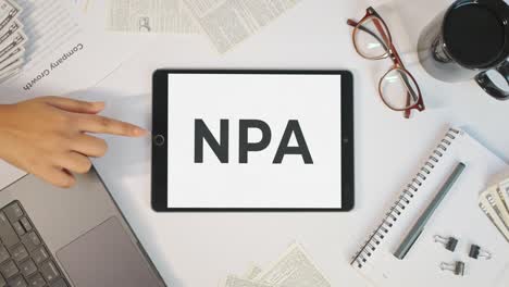 npa displaying on a tablet screen