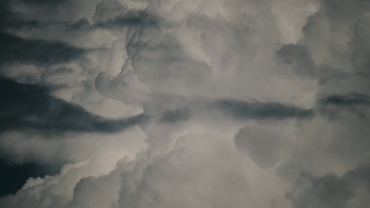 Timelapse video capturing the rapid movement of dark rain clouds across the sky
