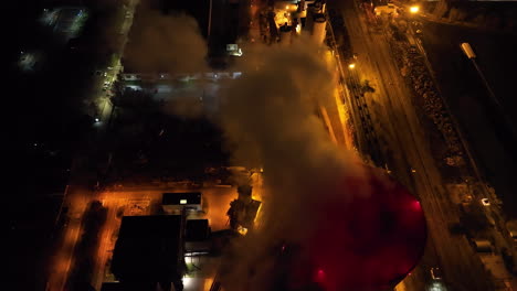 industrial plant at night