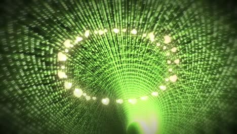 animación de la decoración de navidad luces de hadas con espacio de copia sobre el túnel brillante verde