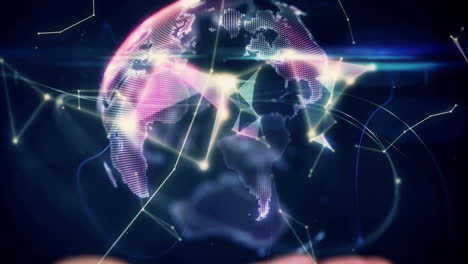 animation of network of connections over globe