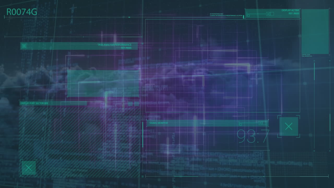 animación de nubes sobre el procesamiento de datos.
