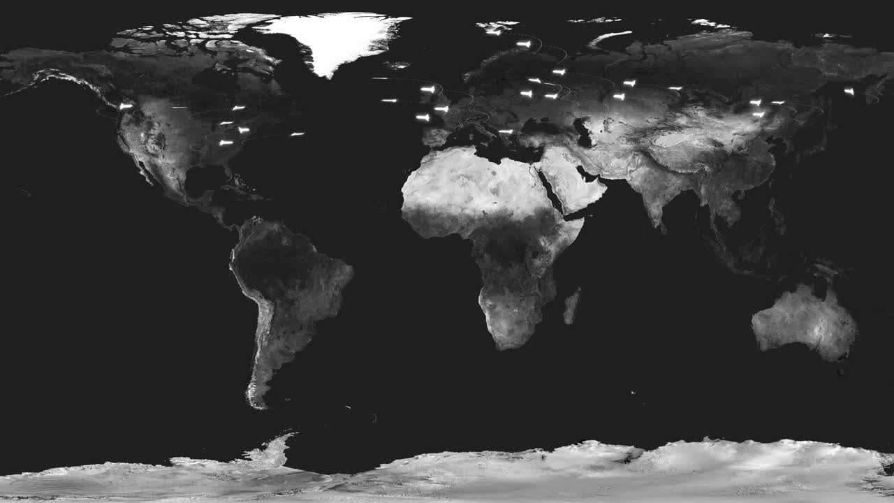 Earth map, nuclear missile or rocket for war | Premium Stock Video Footage