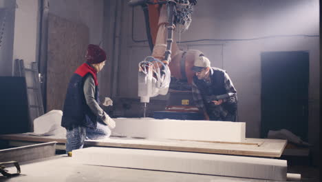 industrial foam cutting with robotic arm