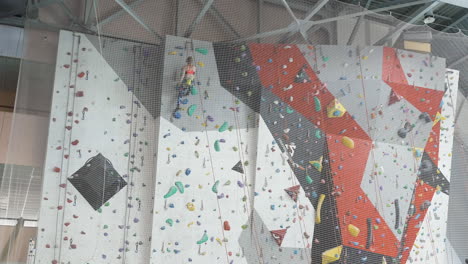 People-in-a-climbing-wall-centre