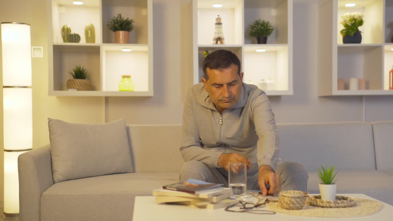 el hombre olvidadizo está resolviendo rompecabezas.