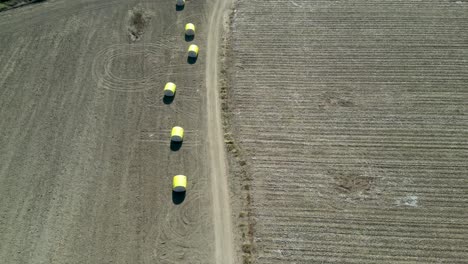 High-resolution-4K-aerial-drone-video-of-a-cotton-field-after-the-annual-cotton-harvest--Hulda-Israel