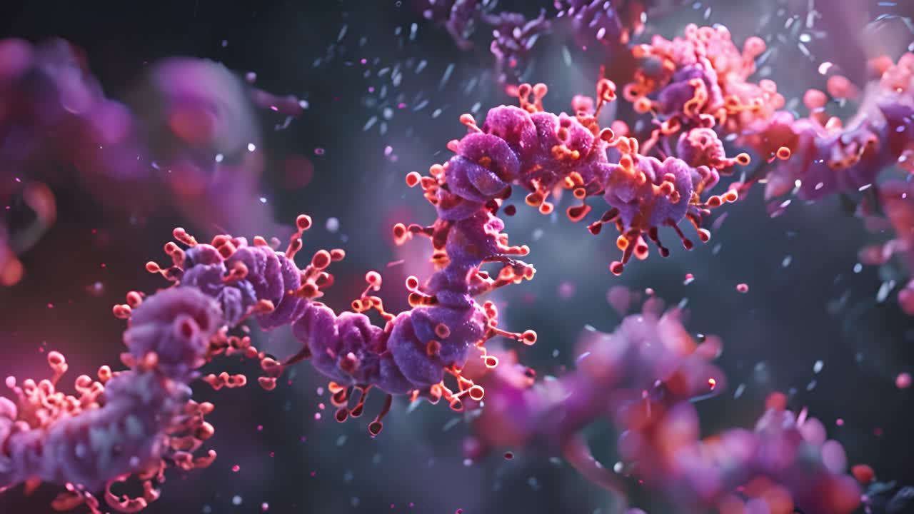 Abstract Microscopic View of a Viral or Bacterial Chain