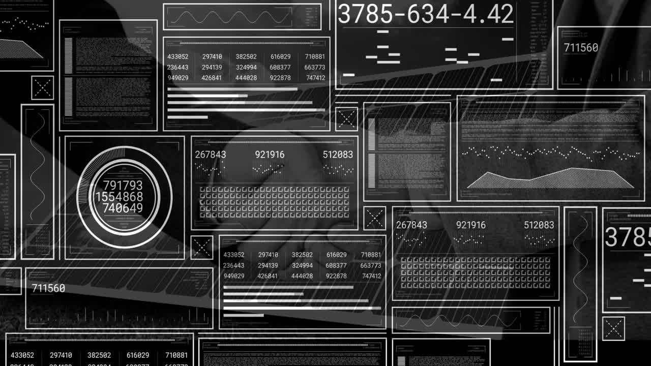 Displaying animation of data charts and graphs in monochrome on digital interface
