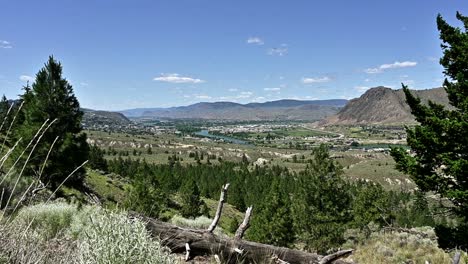 Timelapse-Odyssey-of-the-City-of-Kamloops-and-Thompson-River-on-a-Glorious-Summer-Day
