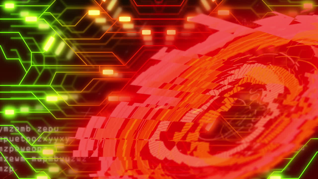 스 스캔의 애니메이션, 컴퓨터 회로판을 통해 데이터 처리