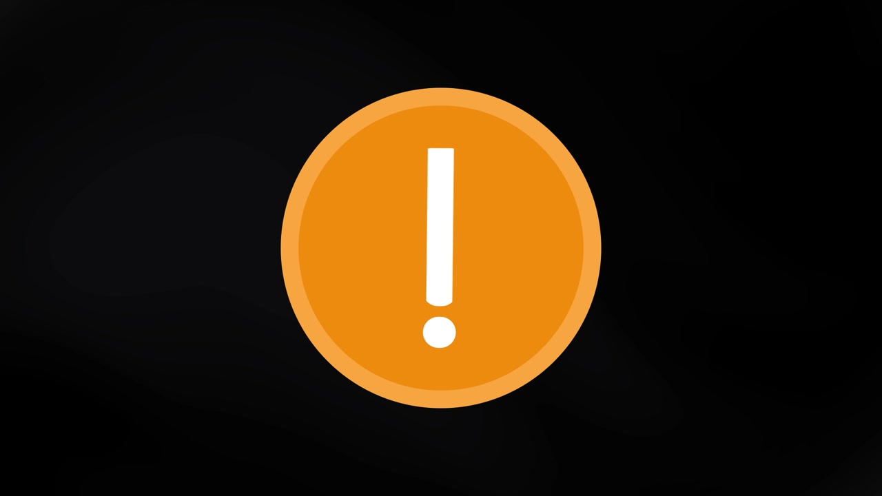 Animated Exclamation Mark Icon Appearing on Black Background