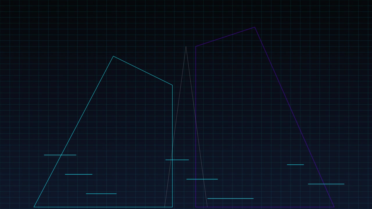 Abstract Digital Graphic with Pulsing Geometric Lines