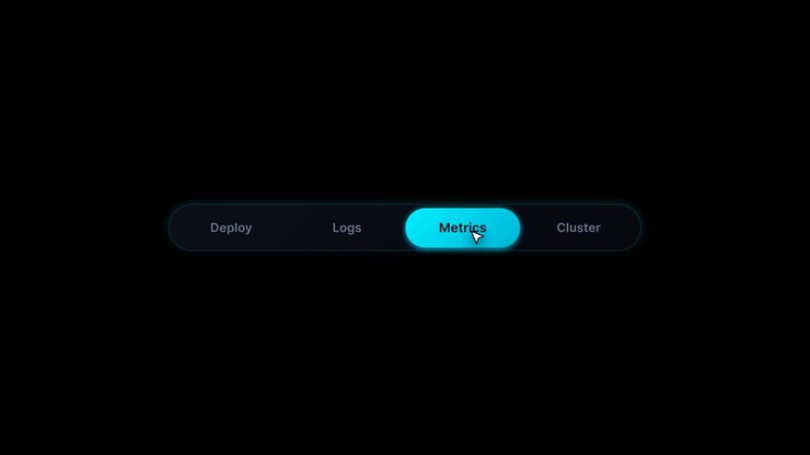 Interactive Navigation Menu with Hover Effects on Dark Background