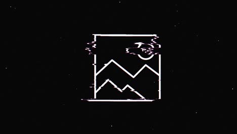 línea de álbum hud símbolo holográfico en pantalla de televisión digital vieja animación de glitch de bucle sin costuras. corazones. retro dinámico y alegre. imágenes de video coloridas y vintage.