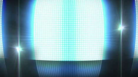 animación de la luz brillante azul rebotante del altavoz de sonido sobre un fondo negro