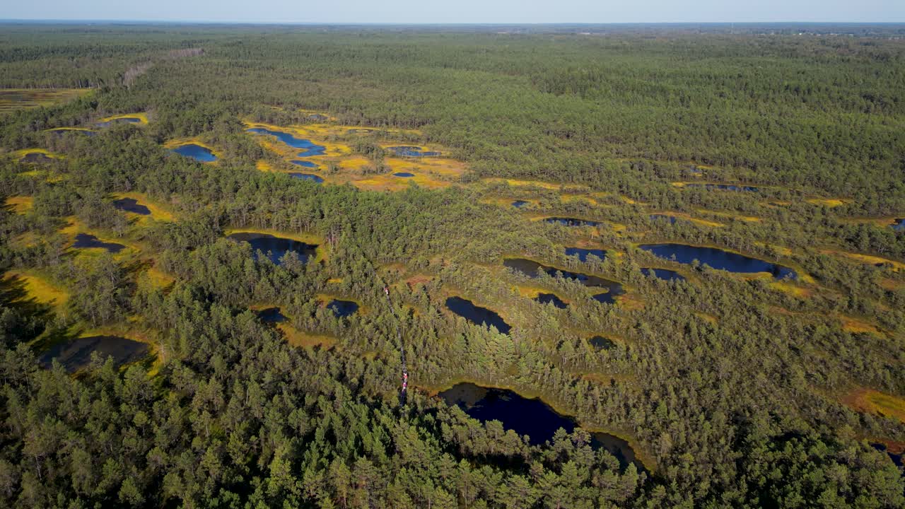 Stunning slow motion drone cinematic flight over natural landscape