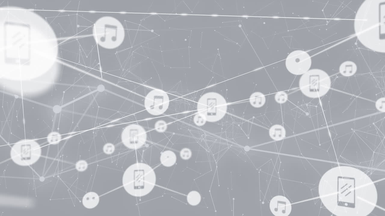 animación de la red de conexiones sobre un fondo blanco