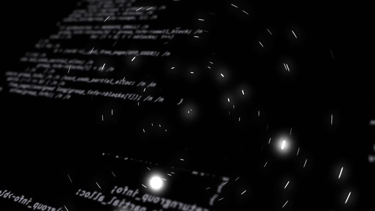 Animation of white spots over data processing