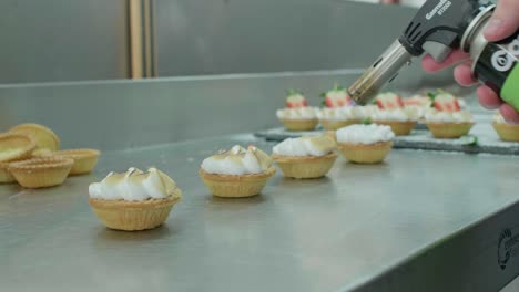 caramelizing sugar and cream for a dessert