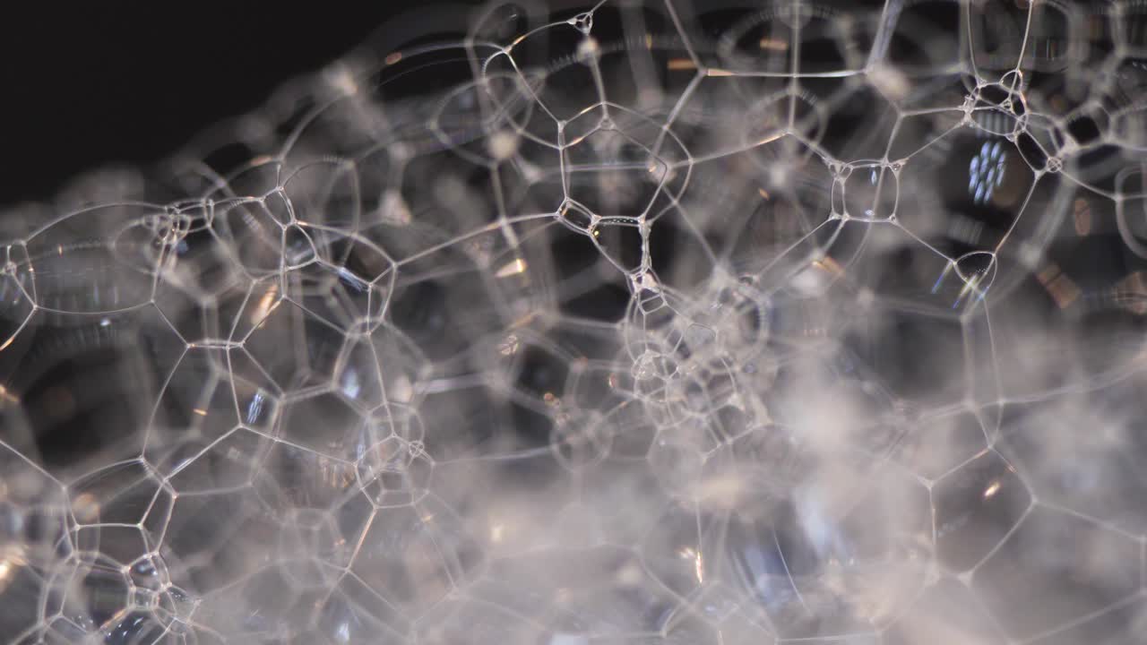 비누 거품의 매크로 영상