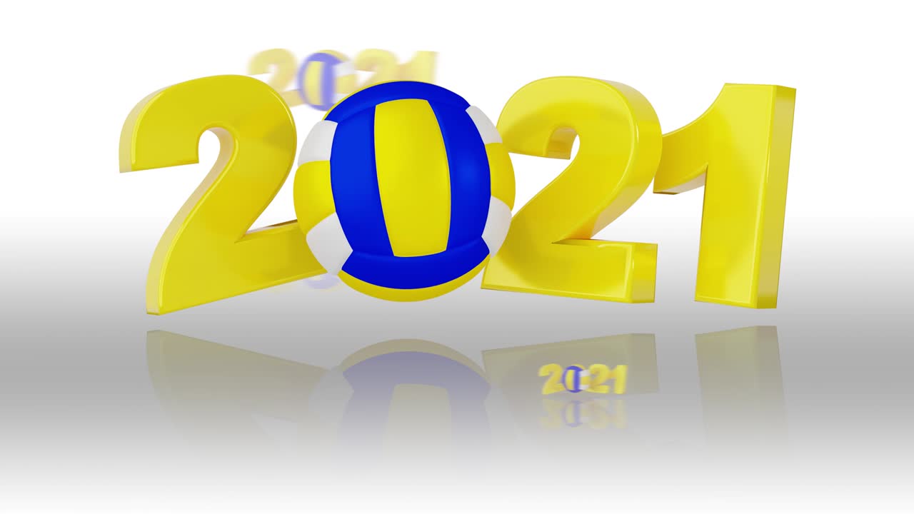 비치 볼리볼 2021 디자인은 색에 무한 회전으로 반사됩니다.