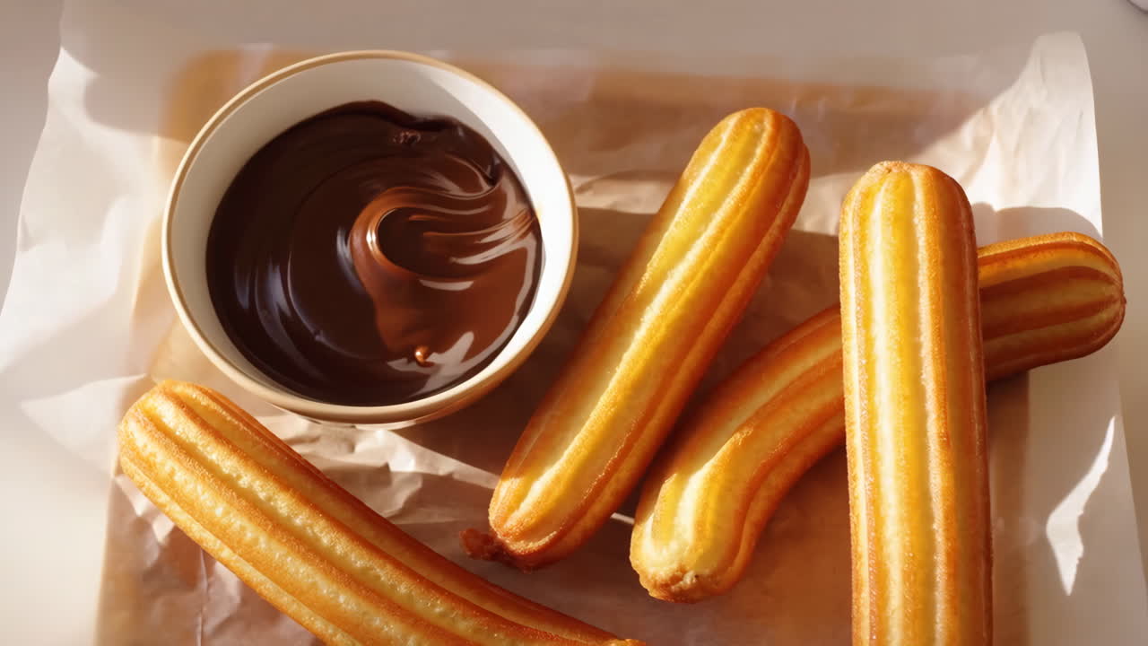 Delicious Churros with Chocolate Dipping Sauce