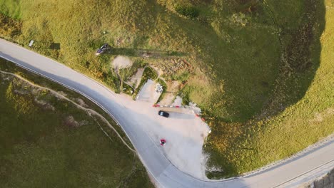 little road on dolomites, val gardena, italy