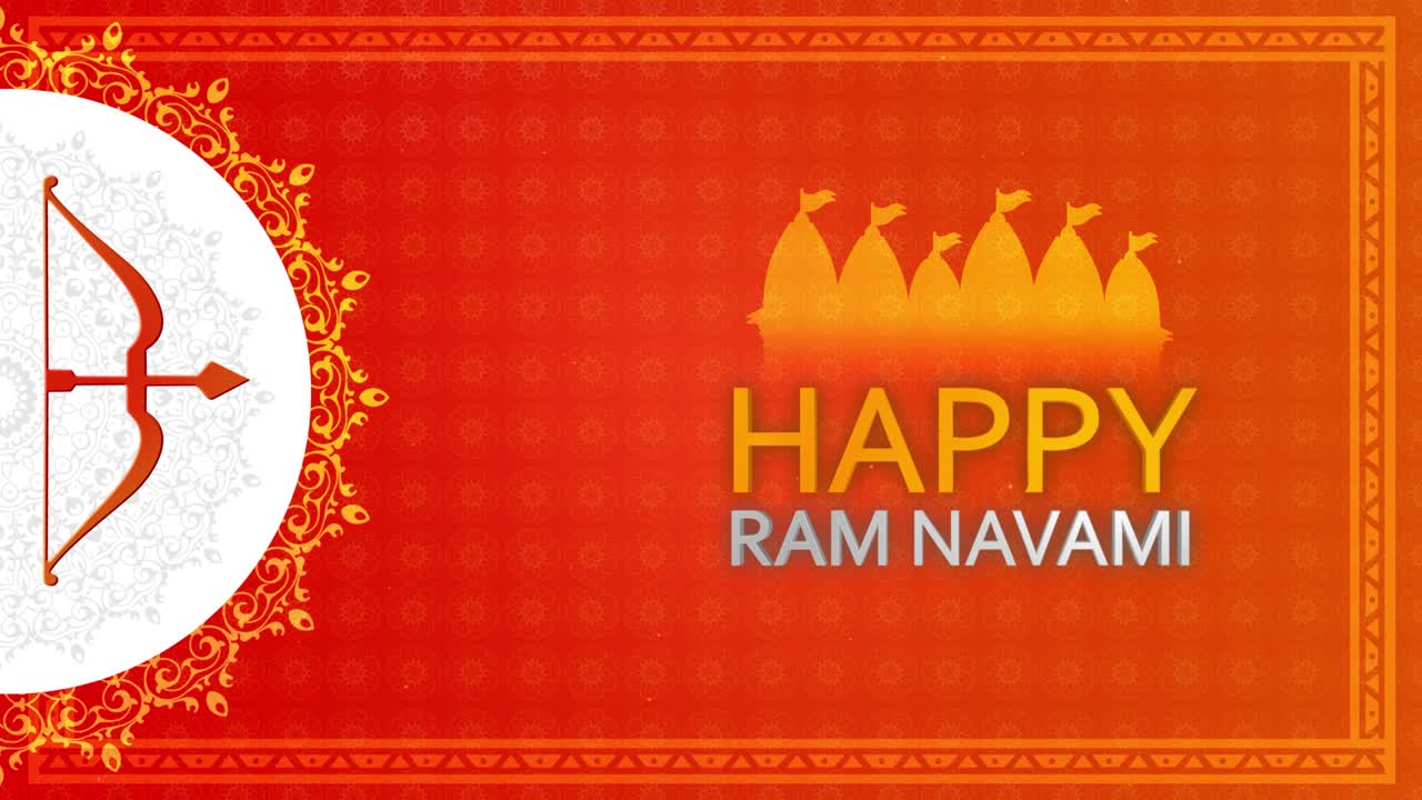 Auguri di Ram Navami 2022 con sfondo floreale e testo 3D