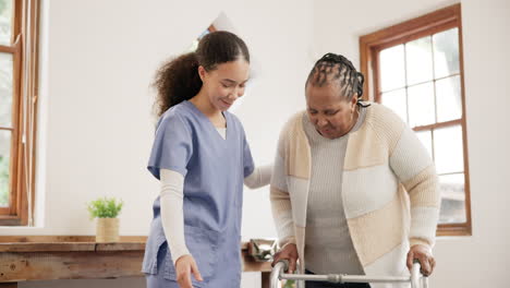 caregiver, support and women with walker